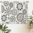 thumbnail image 6 of Boho Black White Mandala Floral Kitchen Curtains Modern Flower Small Short Cafe Window Curtains Indian Bohemian Rod Pocket Bathroom Drapes Treatment Tier Curtains 2 Panels (27.5x39 Inch), 6 of 6