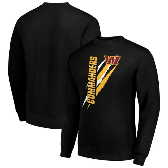 Men's Starter Black Washington Commanders Color Scratch Team Graphic Fleece Pullover Sweatshirt