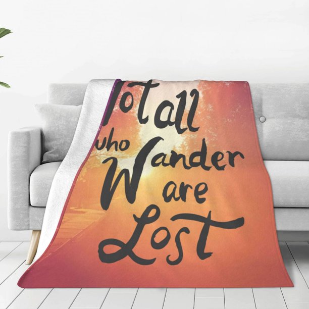 Fotbe Not All Who Wander Are Lost Manta de Franela Acolchonada con Estampado, Súper Suave y Esponjosa, Extra Grande para Sofá, Cama, Uso Todo el Año-60"x50"