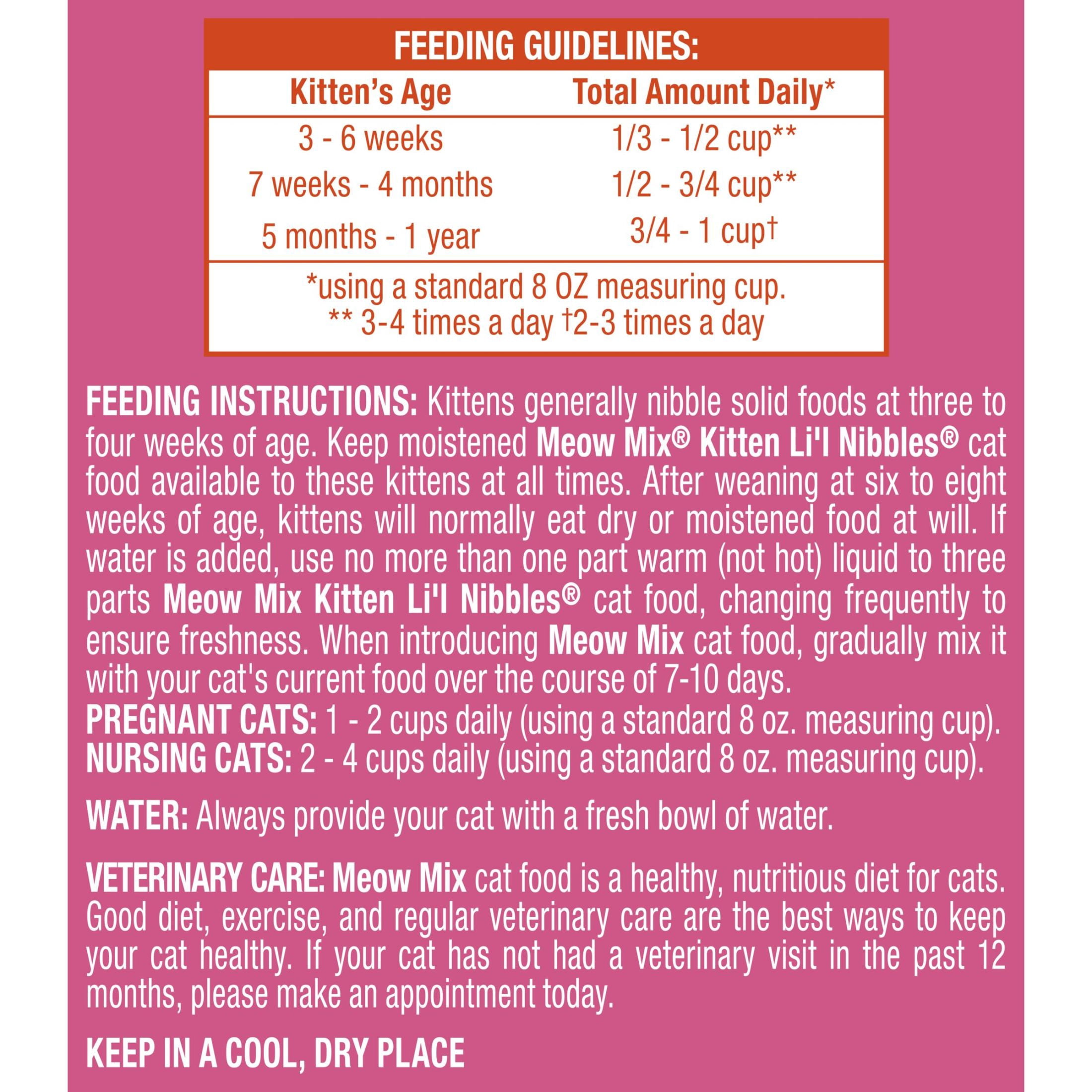 (2 pack) Meow Mix Kitten Li’l Nibbles Dry Cat Food for Kittens, 3.15 lb. Bag