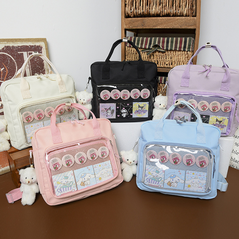 Baguery Kawaii Y2K Ita Backpack - 3-Way Crossbody Messenger Bag, Cute Tote Shoulder Purse for Women