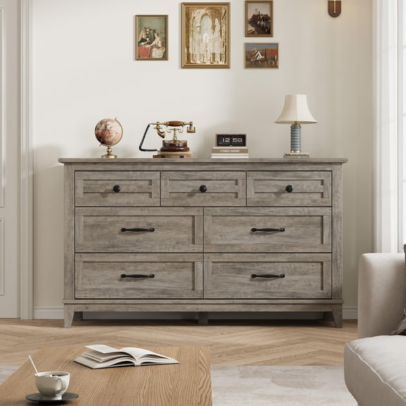 BouPower Dresser for Bedroom,7 Drawer Dressers,Storage Chest of Drawers for Hallway,Living Room,Entryway