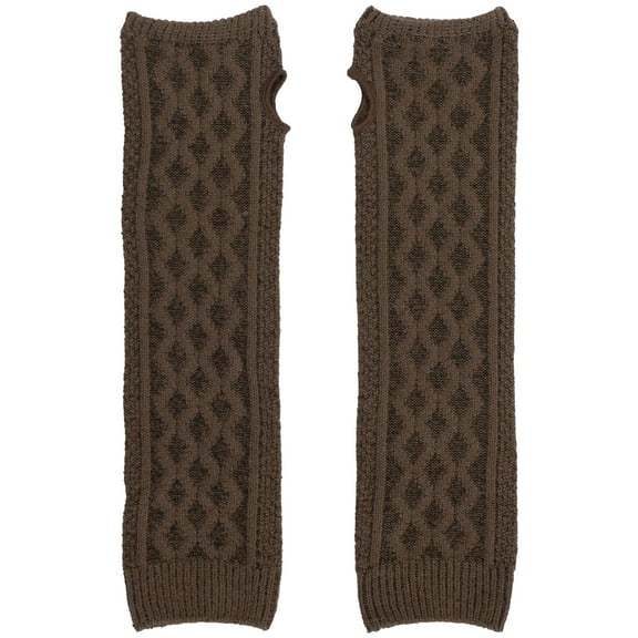 BambooMN Polyester Long Fingerless Gloves and Arm Warmers - Burl Brown - 1 Pair
