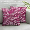 thumbnail image 3 of COMIO  Throw Pillow Cover, Fuchsia Pink Throw Pillow Cover, Rhinestones Crystal Waves Bling Pillow Cover, Cushion Cover, Square Pillow Cover, 3 of 5