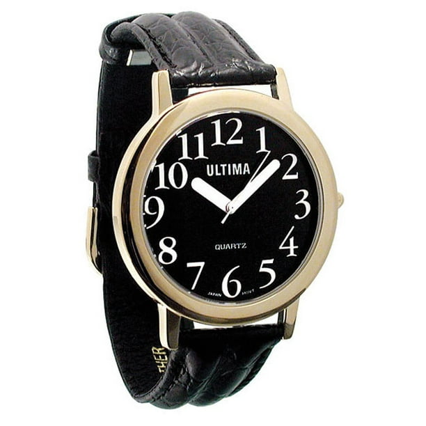 MaxiAids Ultima Low Vision Watch Black Dial White Numbers
