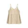 thumbnail image 4 of YTCAMLO Cotton Linen Womens Baggy Camisole Tops Summer Beach Casual V Neck Button Down Tank Tops Soft Comfy Vacation Blouses, 4 of 6