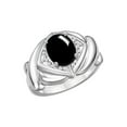 thumbnail image 1 of RYLOS Bagues pour Femmes Bague en Or Blanc 14K XOXO Câlins et Baisers Bague Pierre Précieuse 9x7 mm et Diamant Cabochon Onyx Bijoux pour Femmes Taille 7, 1 of 7