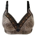 thumbnail image 2 of Womens Plus Size $5,Women Leopard Bra Wire Free Underwear One-Piece Bra Everyday Underwear, 2 of 6