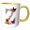 Yellow/White, variant on 3drose, Pretty Floral Monogram Initial Z, 15oz Two-tone Yellow Mug