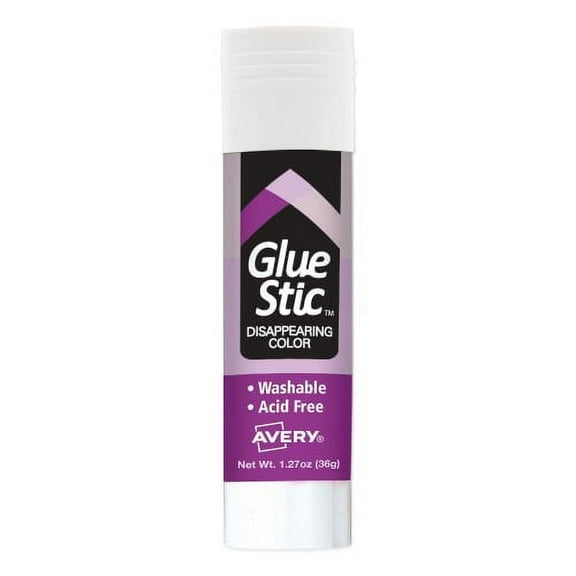 Permanent Glue Stic, 1.27 Oz, Applies Purple, Dries Clear | Bundle of 2 Each