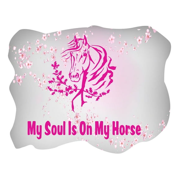 Animal Wall Decals for Care Taker Daycare - Horse Head on Blooming Background Horse DIY & Creativity Boy Girl Bedroom Wall Sticker - Size: 10 In x 8 In