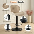 thumbnail image 6 of EDX Bar Stools Set of 2, Modern Adjustable Armless Swivel Counter Stools with PU Leather, Gray, 6 of 7