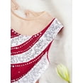 thumbnail image 6 of iiniim Kids Girls Sparkly Rhinestone Sleeveless Figure Ice Skating Dress Ballet Gymnastics Leotard Dancewear Burgundy 8, 6 of 7
