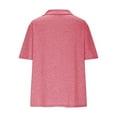 thumbnail image 4 of Women Plus Size Collared Shirts V Neck Summer Dressy Casual Blouses Loose Athletic Polos Cozy Pullover Tops Pink, XL, 4 of 6