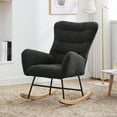 thumbnail image 4 of Glider Rocking Chair, Rocking Chair with Armrests, 24" H Backrest and Thick Cushion, Uplostered Accent Armchair, 4 of 8