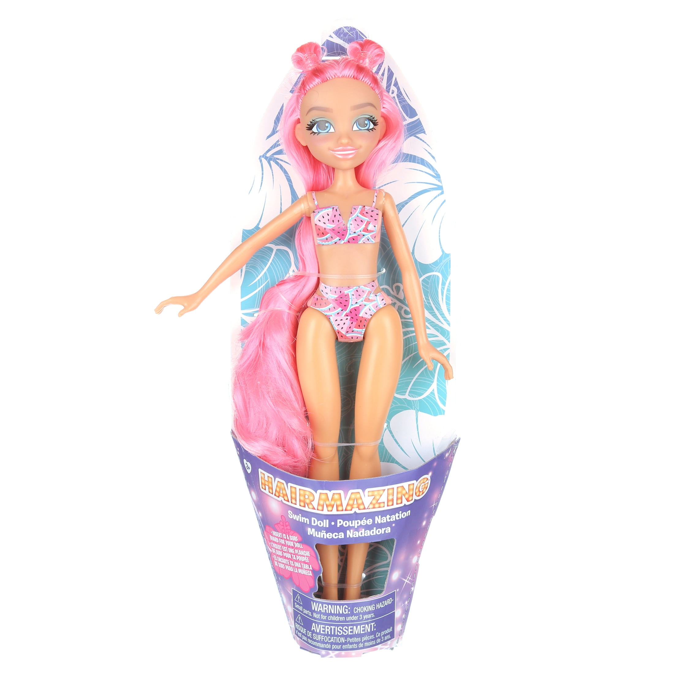 Hairmazing Swimsuit Doll  Watermelon Girl, Kids Toys for Ages 3 up  (图2)