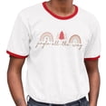 thumbnail image 2 of Boho Jingle All the Way Ringer Tee Shirt Unisex Medium White/Red, 2 of 5