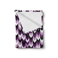 thumbnail image 2 of Chevron Soft Flannel Fleece Throw Blanket, Zig Zag Arrows Geometric Symmetric Pattern Retro Old Design, Cozy Plush for Indoor and Outdoor Use, 50" x 60", Purple White Black, by Ambesonne, 2 of 6