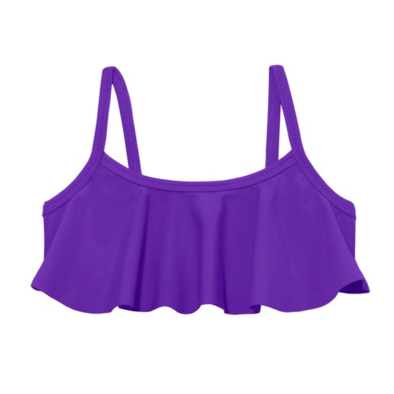 Girls UPF 50 Flounce Bikini Top | Purple