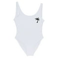 thumbnail image 5 of Womens Letter Print One Piece Swimsuit - Scoop Back High Cut Sleeveless Backless Bathing Suit for Ladies, 5 of 5