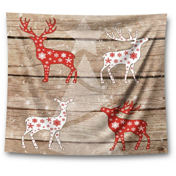 Awkward Styles Christmas Wall Art Tapestry Hanging Christmas Deers Home Decor Prints
