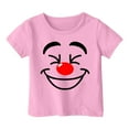 thumbnail image 3 of Toddler Girls T-Shirts Summer Clown Smiley Face Printinground Neck Short Sleeve Multicolor Tee Children Girls Comfort Style Athleisure Playtime And Outdoor T-Shirts，8 -10 Years, 3 of 4