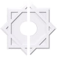 thumbnail image 1 of Ekena Millwork CMP26AL2-07000 26 Po OD x 7 Po ID Carré Axel Architectural Grade Médaillon de Plafond Contemporain PVC - 2 Pièces, 1 of 1