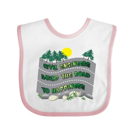 

Inktastic Civil Engineers Road to Happiness Gift Baby Boy or Baby Girl Bib