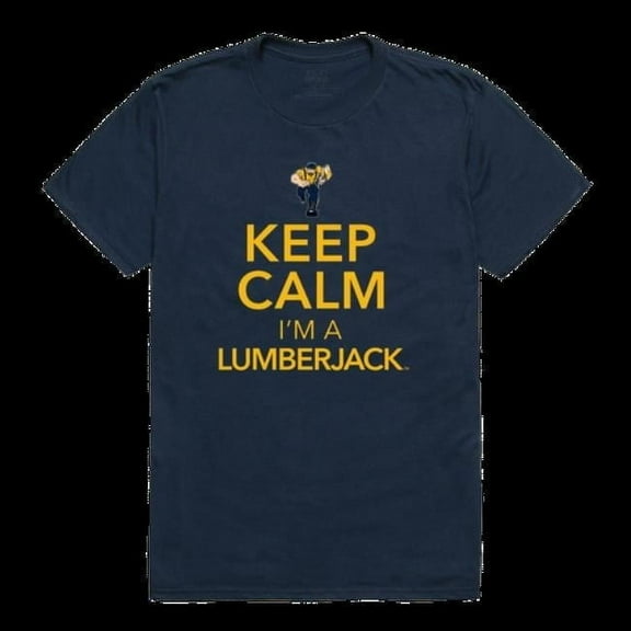 W Republic 523-227-NVY-01 Northern Arizona University Lumberjacks Keep Calm T-Shirt, Navy - Small