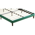 thumbnail image 7 of Queen Size Minimalist Platform Bed, Modern Bed Frame with Upholstered Headboard, Slat Support, Eva mute bar, Heavy Duty Mattress Foundation Bed For Bed Room,  Green, 7 of 7