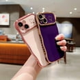 thumbnail image 4 of for iPhone 14 Plus Case for Women Girls, Cute Wave Frame Curly Shape with Love Heart Raised Camera Protection Cover Luxury Plating Shockproof Phone Case for iPhone 14 Plus (Dark Purple), 4 of 17