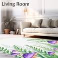 thumbnail image 2 of ODIKA 6'x9' Machine Washable Non-Slip Area Rug, Botanical Dreamscape with Playful Mushroom and Wild Ferns High Traffic Rug, Purple, 556932, 2 of 7