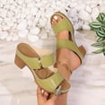 thumbnail image 3 of THDHVS Beach Sandals for Woman,Womens Sandals,Women's Fashion Casual Spring New Beach Solid Color Open Toe Thick Heel High Heels Green 9, 3 of 6