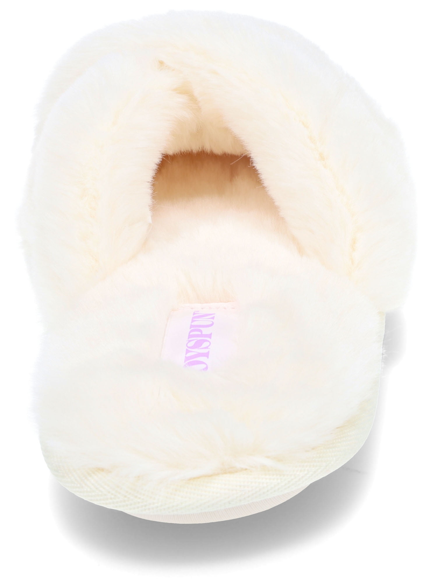 Joyspun Women's Faux Fur Crisscross Slippers, Sizes 6-11