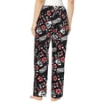 thumbnail image 3 of Sigee Vintage Skull Casino Print Women's Soft Pajama Pants - Breathable and Comfortable Lounge Sleep Bottoms with Elastic Waistband and Pockets-Medium, 3 of 9