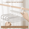Housolution Pants Hangers Space Saving,5 Tier Multifunctional NonSlip