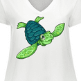 thumbnail image 4 of Inktastic Sea Turtle with swirls Women's Plus Size V-Neck T-Shirt, 4 of 5