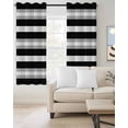 thumbnail image 2 of Black Grey Stripe Blackout Curtains 63 Inches Long for Bedroom, Minimalist Farmhouse Striped Thermal Insulated Room Darkening Black Out Window Curtain Panels Grommet Drapes for Living Room, 2 of 8