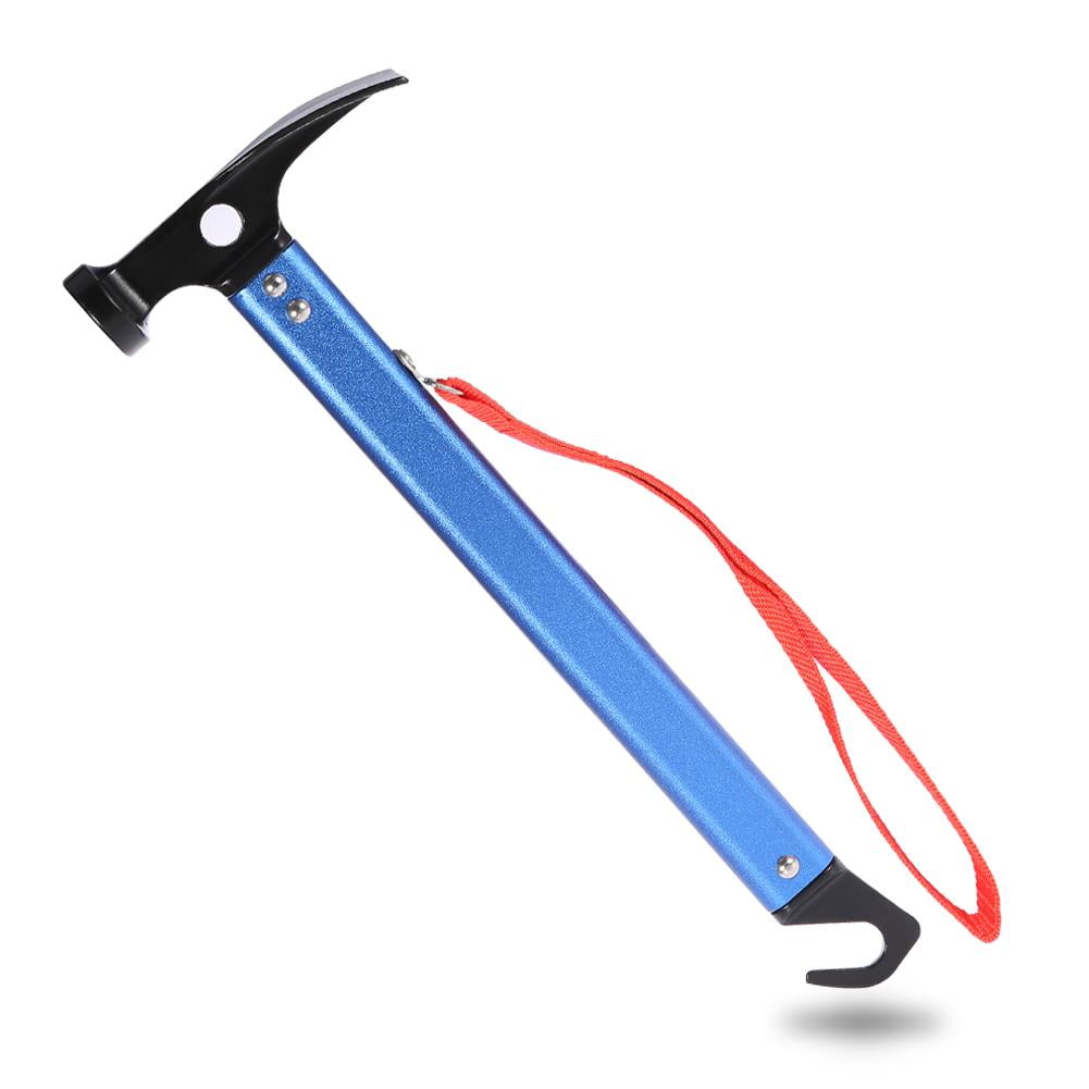 Tebru Portable Aluminium Alloy Handle Outdoor Camping Hammer Tent Peg