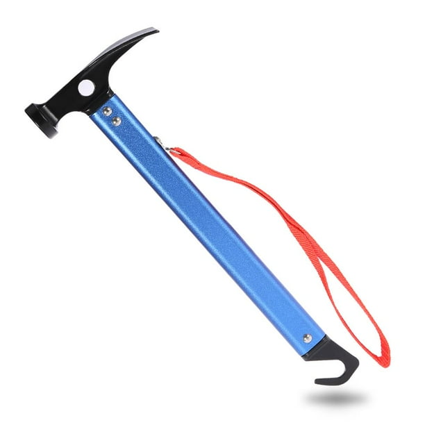 Tebru Portable Aluminium Alloy Handle Outdoor Camping Hammer Tent Peg Stake Puller, Tent Peg