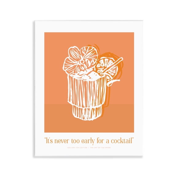 Stupell Industries Glam Never Too Early For Cocktail Wall Plaque Art, 11 x 14, by Lettered and Lined
