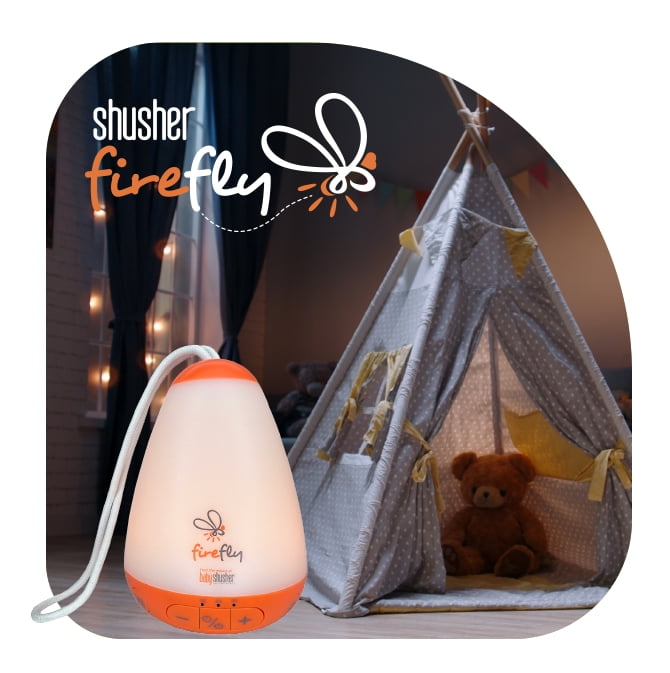 Shusher Firefly Sound Machine for Babies with Adjustable Amber Night Light for Newborns & Toddlers