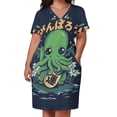 thumbnail image 3 of Buena suerte Cthulhu-vestido holgado con bolsillos para mujer vestidos elegantes de noche vestidos de moda, 3 of 7