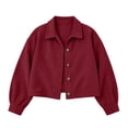 thumbnail image 4 of QIYAGBSA Corduroy Jacket for Women Soft Turn Down Lapel Collar Button Down Long Sleeve Drop Shoulder Fall Casual Outerwear Lightweight (Wine, S), 4 of 9