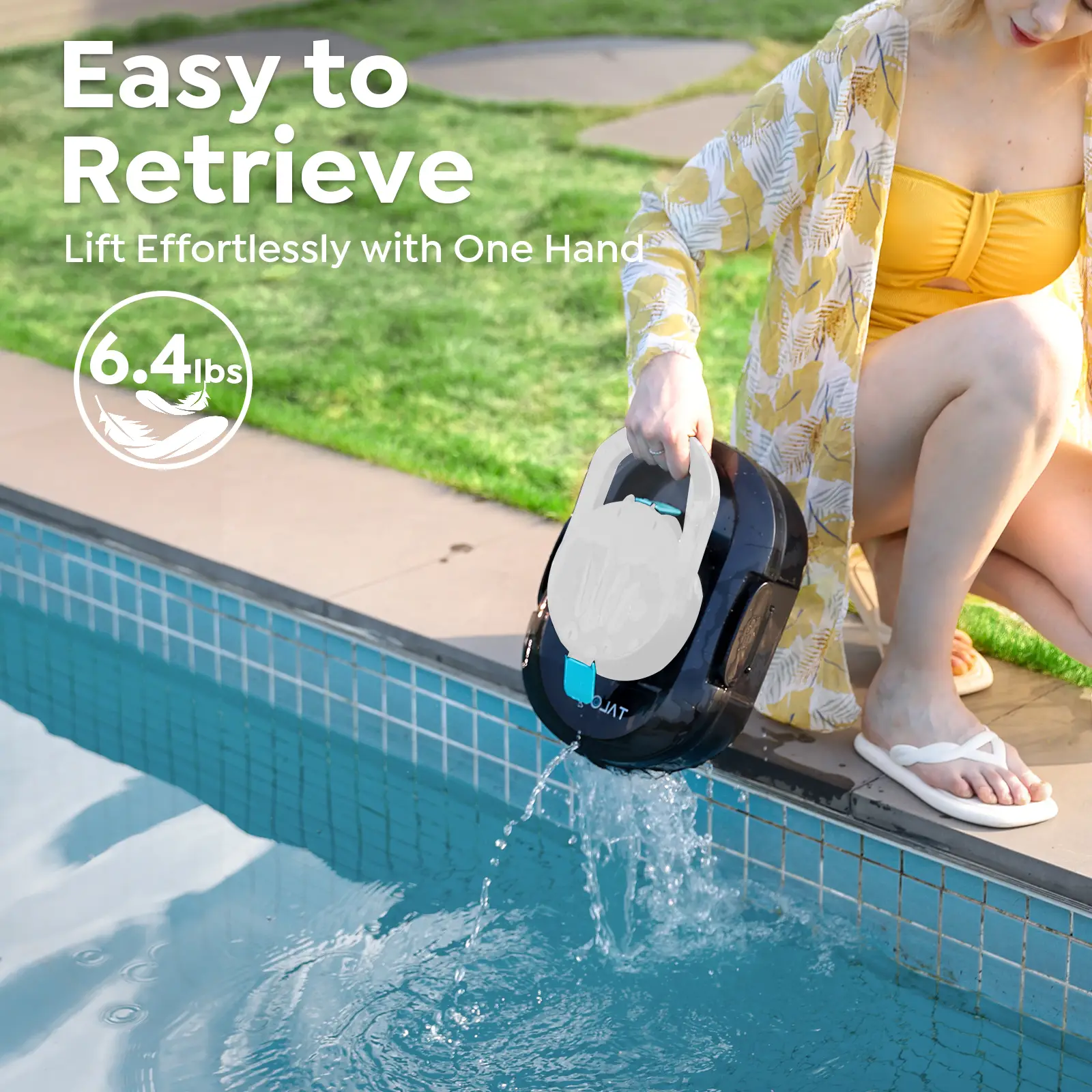 Talosbo S1 Pro Cordless Robotic Pool Cleaner for Above-Ground & In-Ground Pools Automatic Pool Vacuum 120 Min Runtime Up to 1076 sq. ft