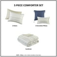 thumbnail image 4 of 5 Piece Printed Seersucker Comforter Set with Throw Pillows Taupe/Blue King/Cal King, 4 of 4