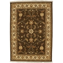 Brown Floral 6X8 Sumak Oriental Rug