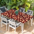 thumbnail image 2 of Gingerbread Man Table Cloths for 6 Foot Rectangle Tables, Christmas Red Black Buffalo Plaid Xmas Patio Waterproof Elastic Fitted Tablecloths, Washable Rectangular Table Cover for Camping, 2 of 8