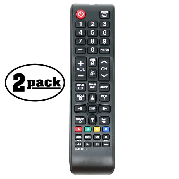 2-Pack Remplacement UN50KU630DFXZA TV Télécommande pour Samsung TV - Compatible avec BN59-01199F Samsung TV Télécommande