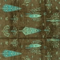 thumbnail image 1 of Ahgly Company Indoor Square Abstract Turquoise Blue Modern Area Rugs, 3' Square, 1 of 4